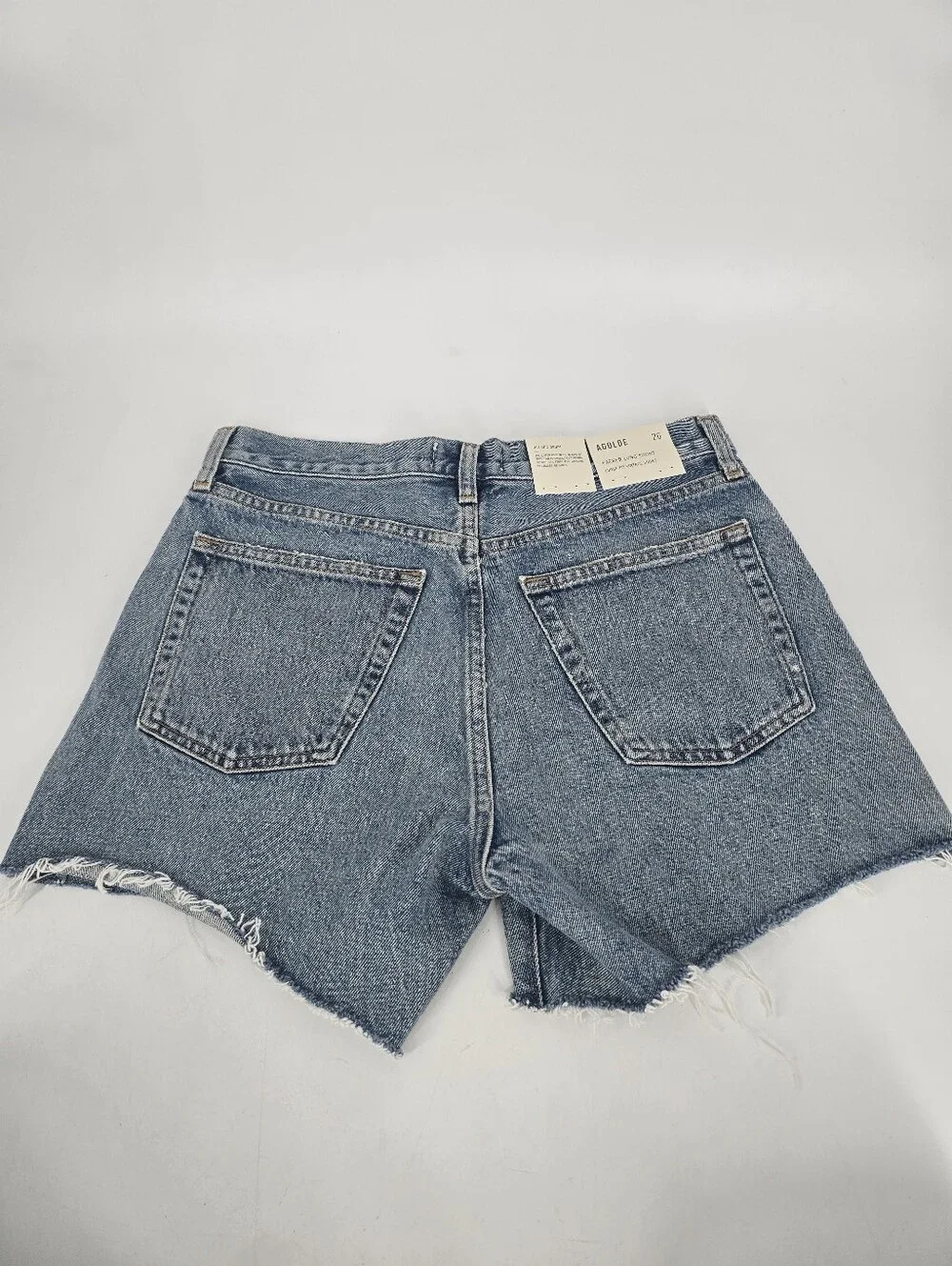 AGOLDE Parker Long Short Wheel Blue Size 26 Loose Fit Vintage Cotton Denim NEW